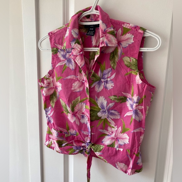 Vintage Floral Jones New York Sleeveless Top (S) - Picture 4 of 11